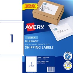 Avery Laser Shipping Labels White L7167 199.6x289.1mm 1UP 100 Labels 100 Sheets 