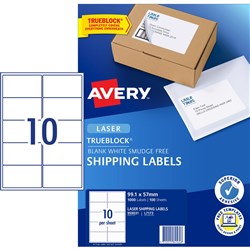  Avery Shipping Laser & Inkjet White L7173 99.1x57mm 10UP 1000 Labels 100 Sheets 