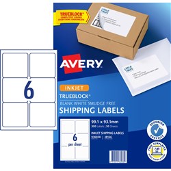 (AVD- 936088) - AVERY J8166 MAILING LABELS - Inkjet 6/Sht 99.1x93.1 Address