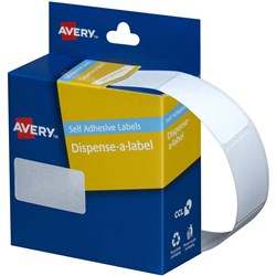  Avery Removable Dispenser Labels 24x38mm Rectangle White Pack Of 380 