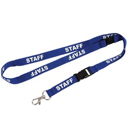 Rexel Pre-Printed ID Lanyards Staff With Breakaway Safety Clip Blue Pack Of 5 