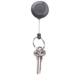  Rexel ID Retractable Mini Key Holder With Key Ring 83cm Black 