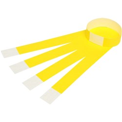  Rexel Wrist Bands With Serial Number Fluoro Yellow Pack Of 100 