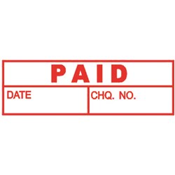  Deskmate Pre Ink Stamp P26 Paid (Date & Cheque) Red 0 