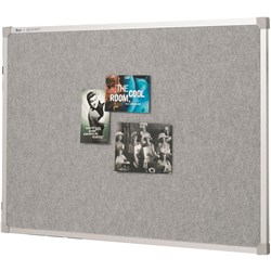  Quartet Penrite Fabric Bulletin Board 900 x 600mm Aluminium Frame Grey/Silver 