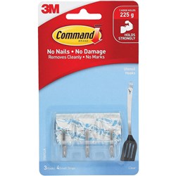  Command 17067CLR Clear Hook Utensil Hooks Clear Pack of 3 