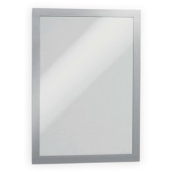  Durable Duraframe Sign Holder A4 Adhesive Back Silver Pack Of 2 