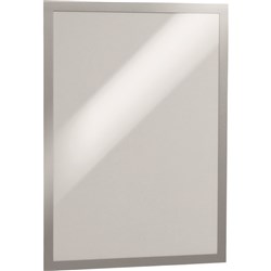  Durable Duraframe Sign Holder A3 Adhesive Back Silver Pack Of 2 