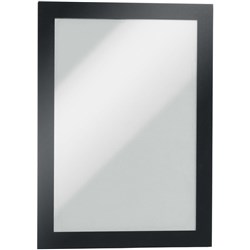  Durable Duraframe Magnetic Frame Sign Holder A5 Adhesive Back Black Pack Of 2 