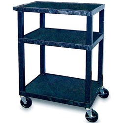  Tuffy Utility Trolley 3 Shelf 86cmH Black 0 