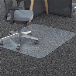  Marbig Polycarbonate Chair Mat Notched Based For Medium Pile Carpet 90 x 120cm Clear 