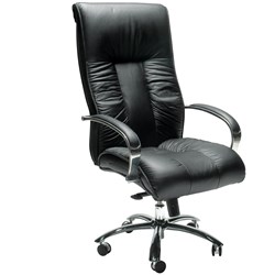  Sylex Big Boy Executive Chair High Back With Arms Black Leather 