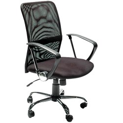  Sylex Stat Executive Chair Medium Mesh Back With Arms Black Fabric Seat 