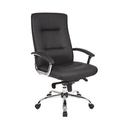 Georgia Executive High Back Chair With Padded Arms Black PU Seat and Back 