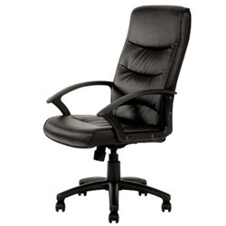  Star Executive High Back Chair With Arms Black PU Seat And Back 