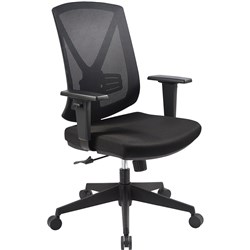 BRIO II MESH CHAIR WITH ARMS Blk nylon base, Blk upholstery
