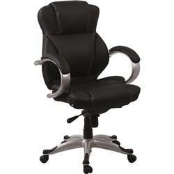 DARTH OFFICE CHAIR MID-BACK Black PU Leather PU Castors