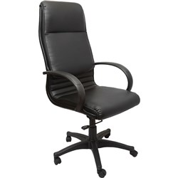  Rapidline CL710 Executive High Back Chair With Arms Padded Black PU 