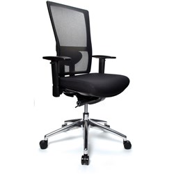 KODA CHAIR WITH MESH BACK Synchro Mechanism, Upholstery Blk Seat,Polished Alum Base