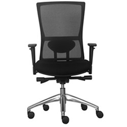 KODA CHAIR SYNCHRO MECHANISM With Mesh Back,Blk Nylon Base Black Seat Upholstery
