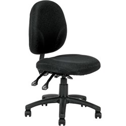  Lincoln Task Chair Medium Back 3 Lever Mechanism Black Fabric 