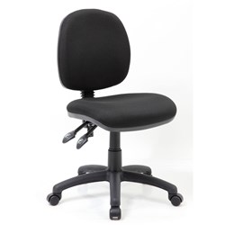  Crescent Task Chair Medium Back No Arms Black Fabric 
