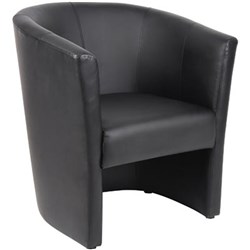  Tub Chair Single Seat 460W x 490D x 770mmH Black PU Upholstery 