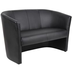  Tub Chair 2 Seater 980W x 490D x 770mmH Black PU Upholstery 