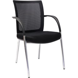  Rapidline WMV Meeting Chair Mesh Back Black Padded Fabric Seat 