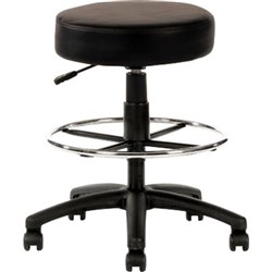  Utility Drafting Stool Height Adjustable With Foot Ring Black PU 