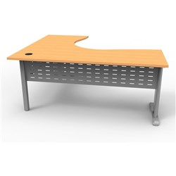  Rapidline Rapid Span Corner Workstation 1800/1200W x 700D x 730mmH Beech/Silver 