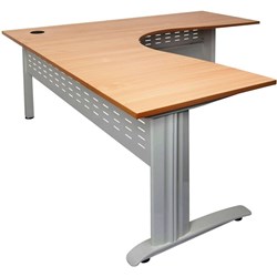  Rapidline Rapid Span Corner Workstation 1800/1800W x 700D x 730mmH Beech/Silver 