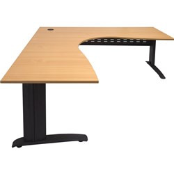  Rapidline Rapid Span Corner Workstation 1500/1500W x 700D x 730mmH Beech/Black 