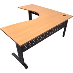  Rapidline Rapid Span Corner Workstation 1800/1200W x 700D x 730mmH Beech/Black 