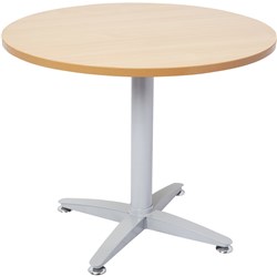 RAPID SPAN ROUND TABLE D900mm Beech Top Silver Base