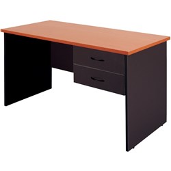  Logan Student Desk With Drawers 1200W x 600D x 730mmH Beech And Ironstone 