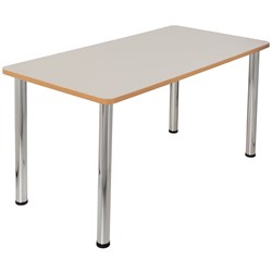 Sylex Quorum Geometry Meeting Table Rectangle 1500W x 750D x 740mmH Chrome And Off White 