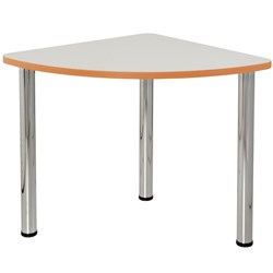  Sylex Quorum Geometry Meeting Table Quarter Round 750W x 750D x 740mmH Chrome/Off White 