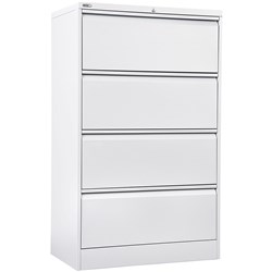  Rapidline Go Lateral Filing Cabinet 4 Drawer 900W x 473D x 1321mmH White 