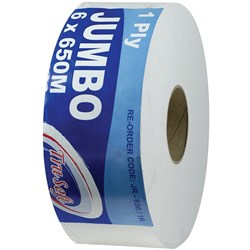 TRUSOFT JUMBO TOILET ROLLS 1 Ply 650Mtr