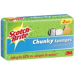 SCOTCH-BRITE ANTI BAC Chunky Sponges 2pk