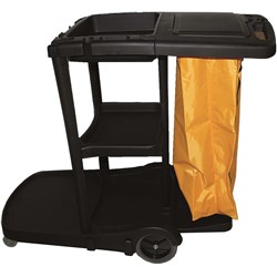  Cleanlink Janitors Trolley 3 Tier With Lid Black 0 