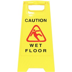  Cleanlink A-Frame Safety Sign Wet Floor 320W x 310D x 650mmH Yellow 