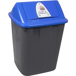  Italplast Waste Separation Bin 32 Litres Paper & Cardboard Blue 