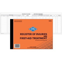  Zions RIFA Register Of Injuries & First Aid Treatment A4 Book 50 Page 