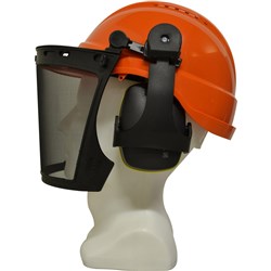  Maxisafe Forestry Kit With Helmet Nylon Mesh Visor And Earmuffs Orange And Black 