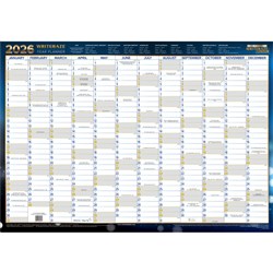 Collins Writeraze Dated Wall Planner 700 x 1000mm Unframed Blue 