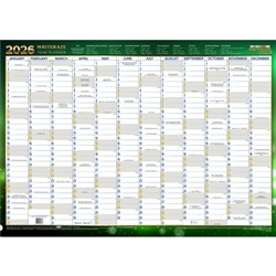  Collins Writeraze Dated Wall Planner 500 x 700mm Recycled Green 