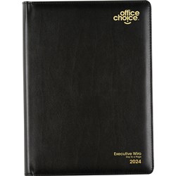 Office Choice Executive Diary Day To A Page Quarto Black