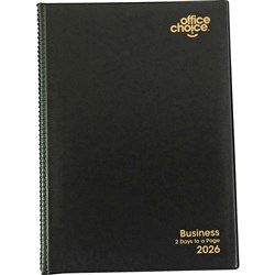 OFFICE CHOICE BUSINESS DIARY A4 2 Days to a Page 1 Hr 1Hr appoint 7am - 7pm